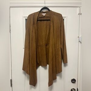 Faux suede cardigan